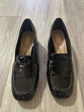 Classic Black Patent Loafers - Women